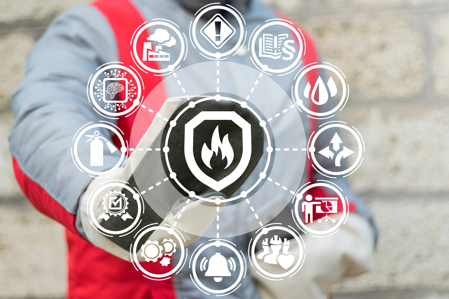 Büro- und Brandschutzdienstleistungen - Industrielles intelligentes automatisches Feuerlöschsystem.